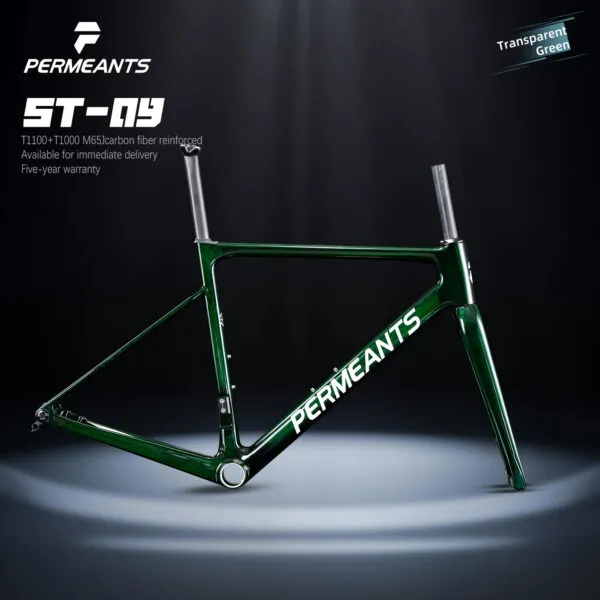 PERMEANTS-ST-09-Carbon-Road-Bike-Frame-680g-Green-Image