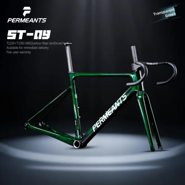 PERMEANTS-ST-09-Carbon-Road-Bike-Frame-680g-Green-Image
