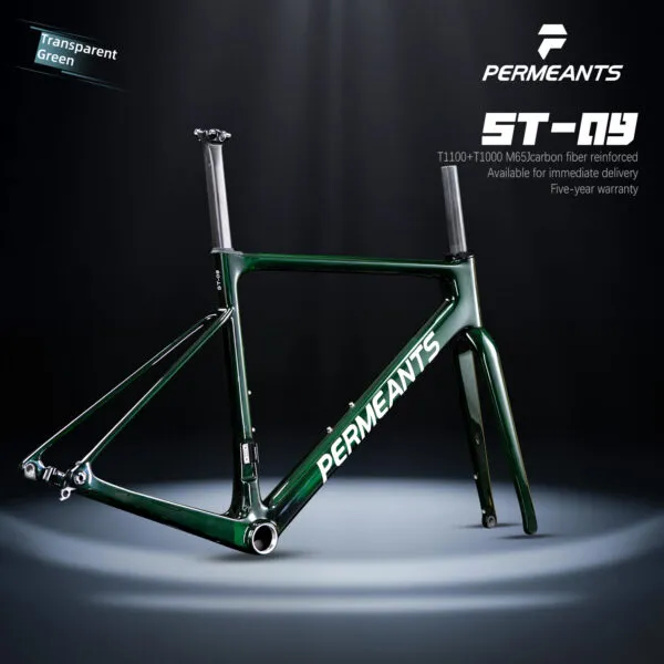 PERMEANTS-ST-09-Carbon-Road-Bike-Frame-680g-Green-Image